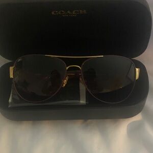 Coach Black and Gold Sunglasses